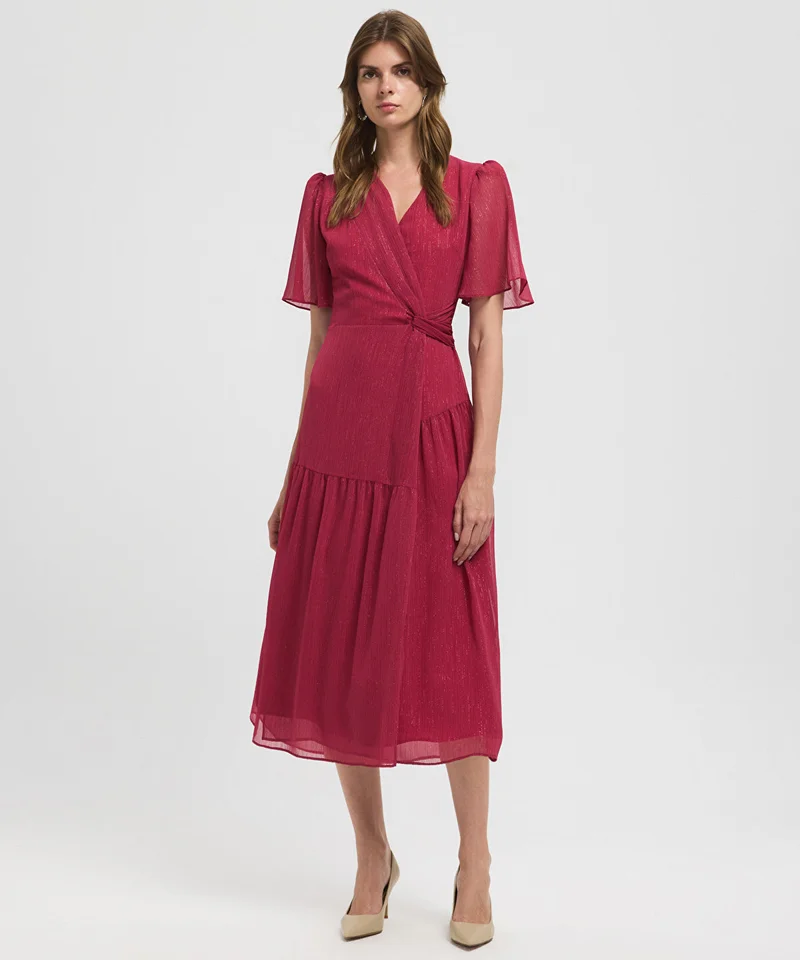ابيكول Gathered Wrap Front Dress